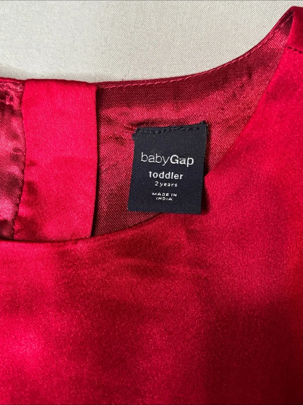 GAP babyGap Toddler Girl Satin Red Dress Ruffles Layered Size 2